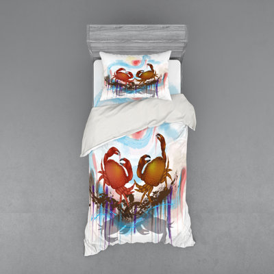 Crabs Coastal Polyester Duvet Cover