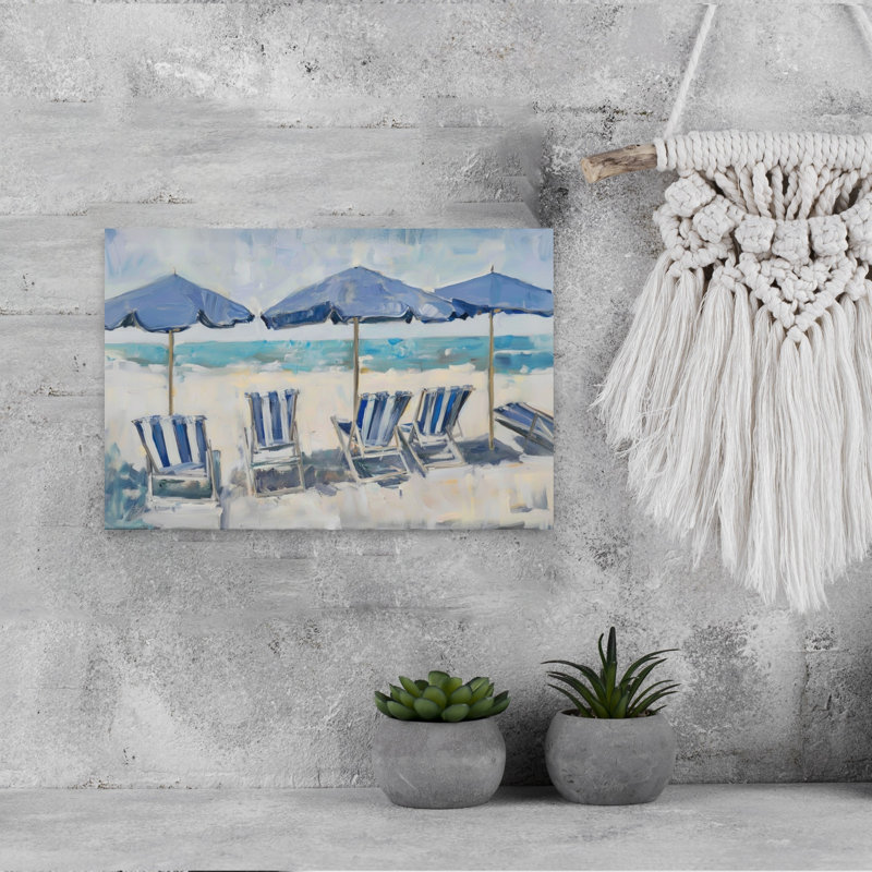 Beach Chairs by Kathrin Pienaar - Wrapped Canvas Print, 30.48 cm H x 45.72 cm W