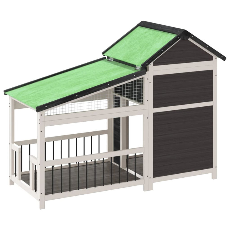 Exeter Wood Dog House, Grey/White