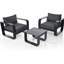 Ensemble de conversation pour patio 3 pièces avec coussin et table basse