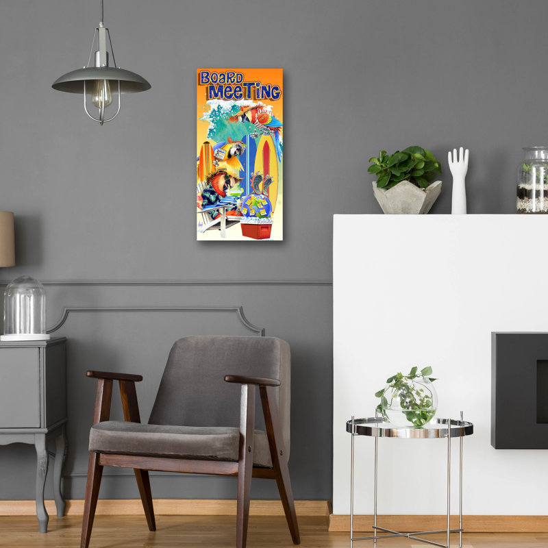 «Board Meet» par James Mazzotta, art mural en verre acrylique, H 24 po x l 12 po