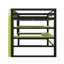 Lit mezzanine double en bois avec bureau intégré, support de rangement latéral, tablettes multiples et éclairage RVB-1300434352