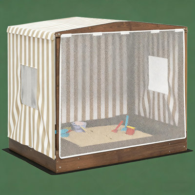 Sandbox With Canopy Covered,Kids Wooden Sandbox