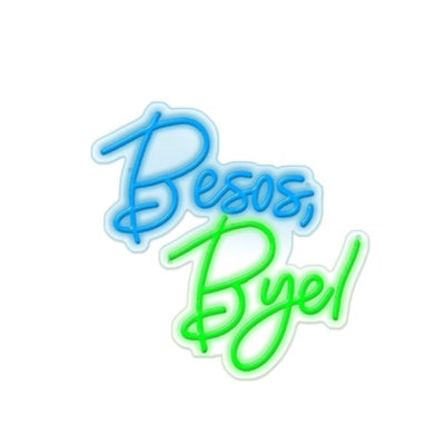 Besos, Bye!  LED Neon on Acrylic - 23" x 21"
