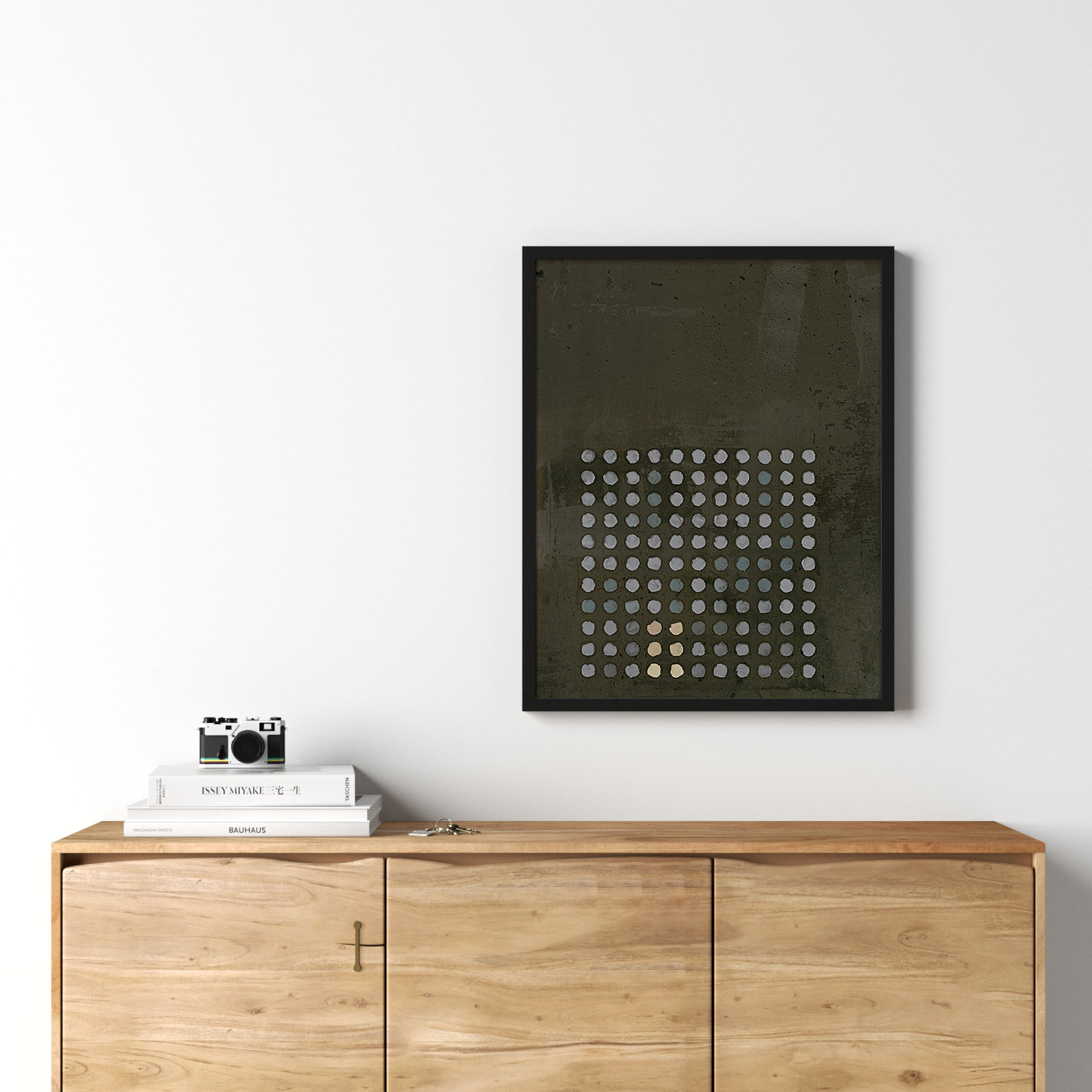Circles In Squares 13 by Jacques Pilon, 30" H x 24" W x 1.25" D, Black