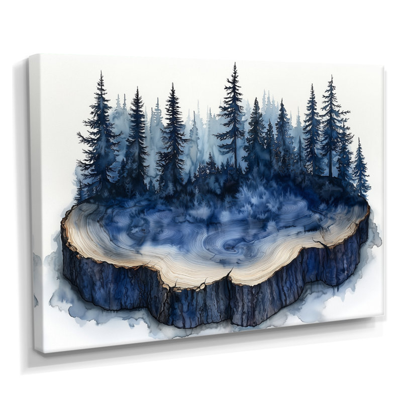 Forêt d'hiver sur bois, diapositive Harmony III - forêt, art mural, H 30 po x l 40 po, Toile tendue, Ne s’applique pas