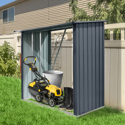 Black Firewood Storage Shed - Built To Withstand Harsh Elements Ideal For Indoor And Outdoor Use Metal Chest Rust- Galvanized Steel Store Your Lumber