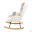 Chaise berçante en tissu Mid Century