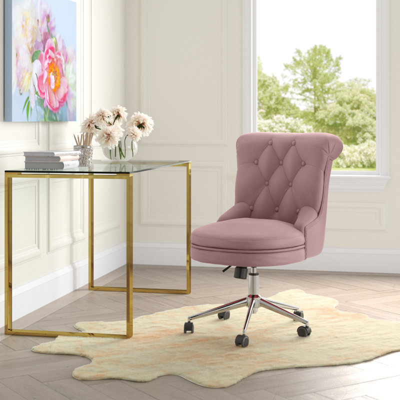 Wynnie Velvet Task Chair, Pink