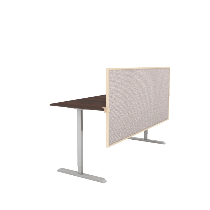 Panneau d'intimité à écran divisé acoustique, marron, Sombre, 18" H x 60" lx 0.63" d