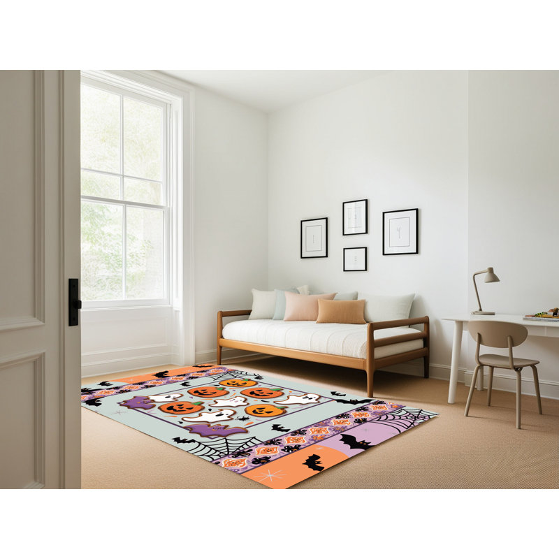 Tapis de vacances d'Halloween The Holiday Aisle®, Rectangulaire 8 pi x 10 pi