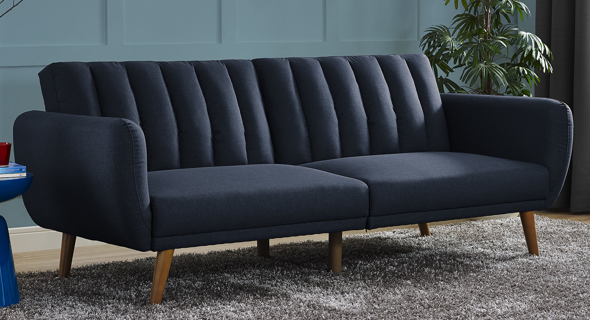 Novogratz Brittany 81.5" Round Arm Convertible Sofa