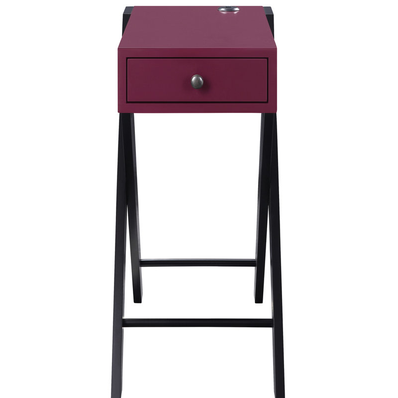 Table d'appoint Port avec tiroir pratique de style bourgogne / noir Ports élégants et commode noir / bourgogne