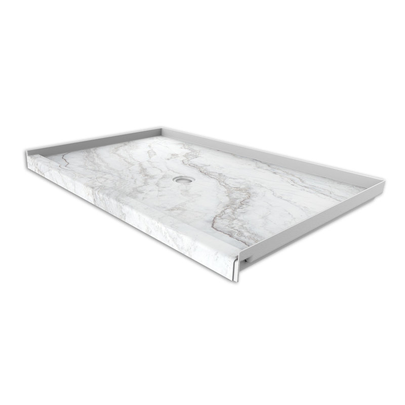 FlexStone® 60"W x 36"D Alcove Shower Base with Center Drain in Calypso, Calypso