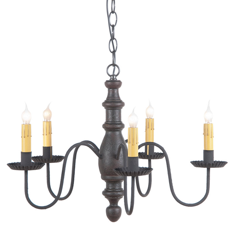 Lustree 5 lumières façon bougie/classique Vincent, Noir Americana