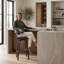 Tabouret de bar à hauteur de comptoir ou de bar Lynnon en similicuir, bois et métal bronze doré-813842858-814638480-820417529