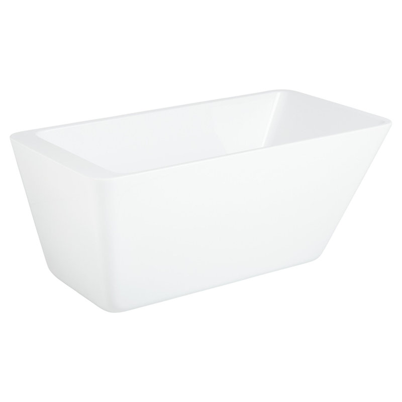 Jaidyn 55" Freestanding Soaking Acrylic Bathtub, White