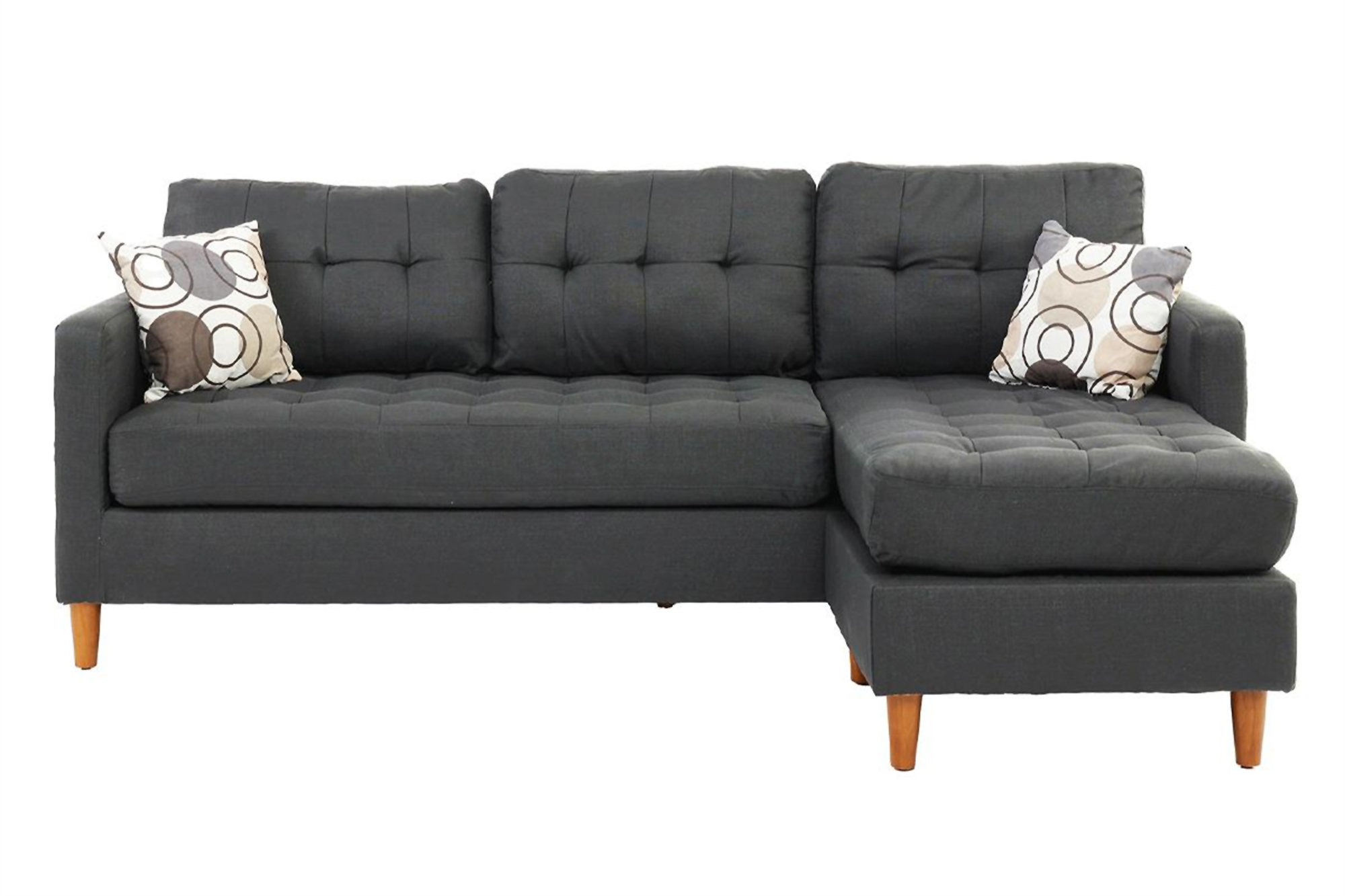 Latitude Run® Blue Grey Polyfiber Sectional Sofa Living Room Furniture ...