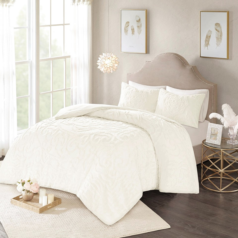 Literie en chenille très grand / très grand - doux et confortable, matériau de housse de couette en coton de style chic