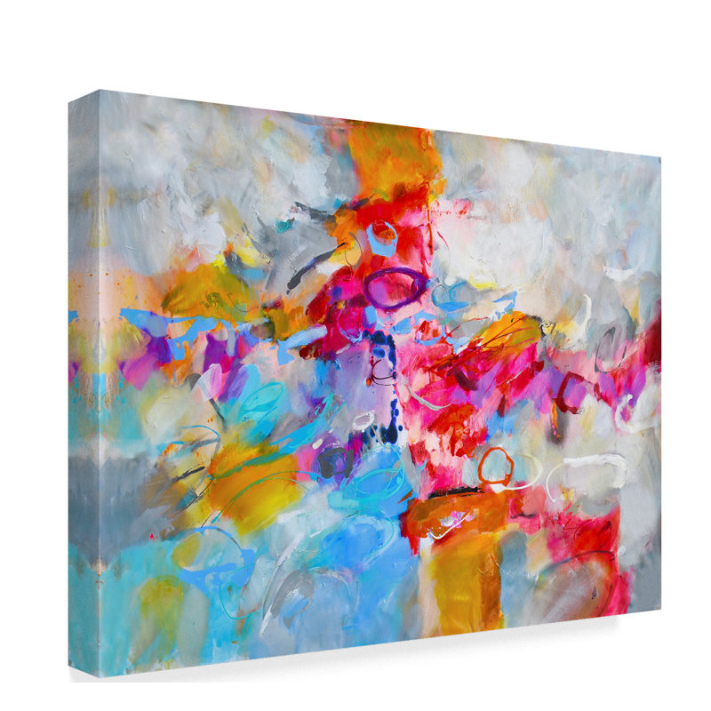 Vibrant Abstract Pink and Orange Canvas Art