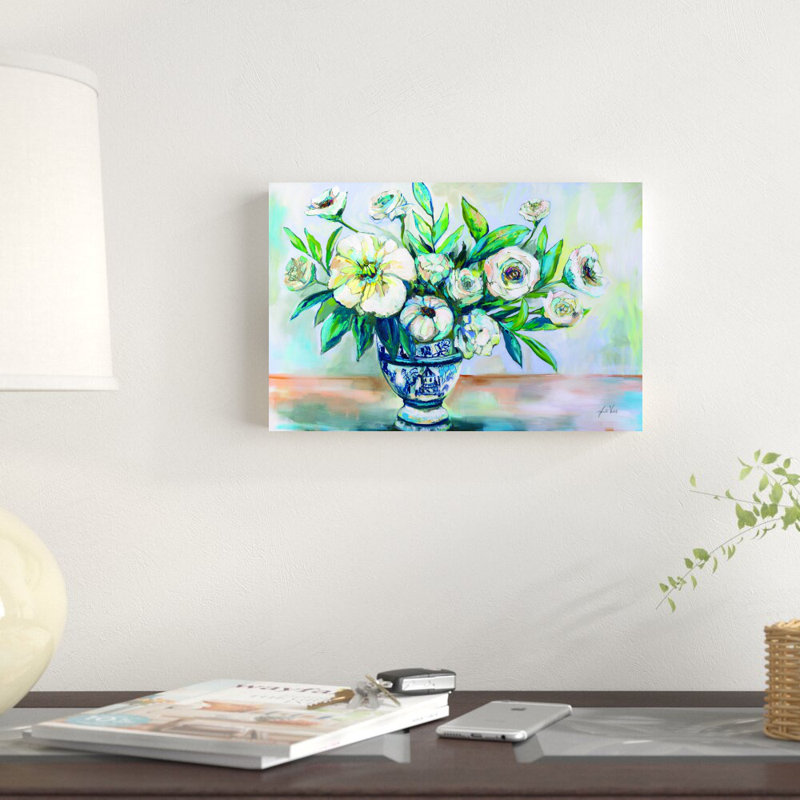 «Finesse» par Jeanette Vertentes - peinture sur toile tendue, H 8 po x l 12 po x P 1,25 po