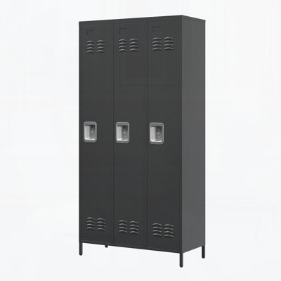 3 Door 72"H Metal Lockers With Lock for Employees,Storage Locker Cabinet  for Home Gym Office School Garage