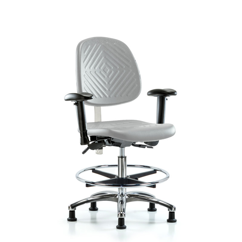 Chaise de dessinateur Shreya, Gris, Patins, No