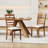 Wooden Dining Chair Set of 2 Kitchen Chair with Rubber Wood Legs & Slatted Backrest-1550925967