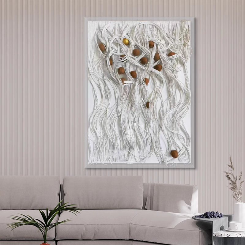 Abstract Textured Wall Hanging, 70.87" H x 47.24" W x 2.76" D