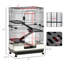 Cage à 4 niveaux pour petits animaux avec ouvertures accessibles - pour chinchillas, système de roues mobiles en métal noir Ferrets, noir. Lapin, Chinchilla, furet. Dispose d'un plateau amovible pour un entretien facile. 32 po x l