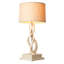 35" Polished Inner Horn Table Lamp - Cream Base