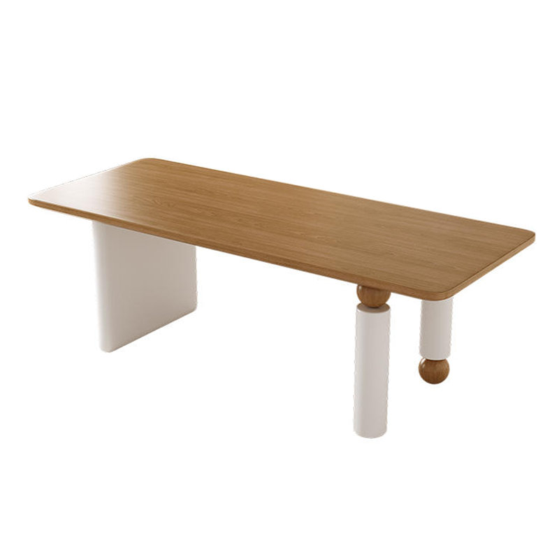 Eashaan Pine Solid Wood Dining Table, White, 27.56" W x 55.12" L
