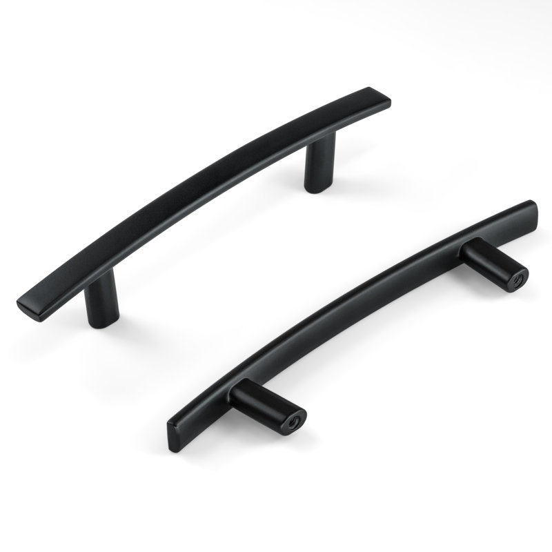 Black Modern Arched Cabinet Handles with Mounting Hardware