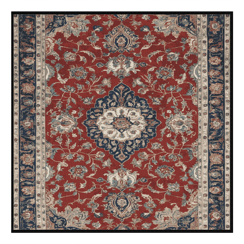 Machine Washable Persian Brown Area Rug, Square 5'