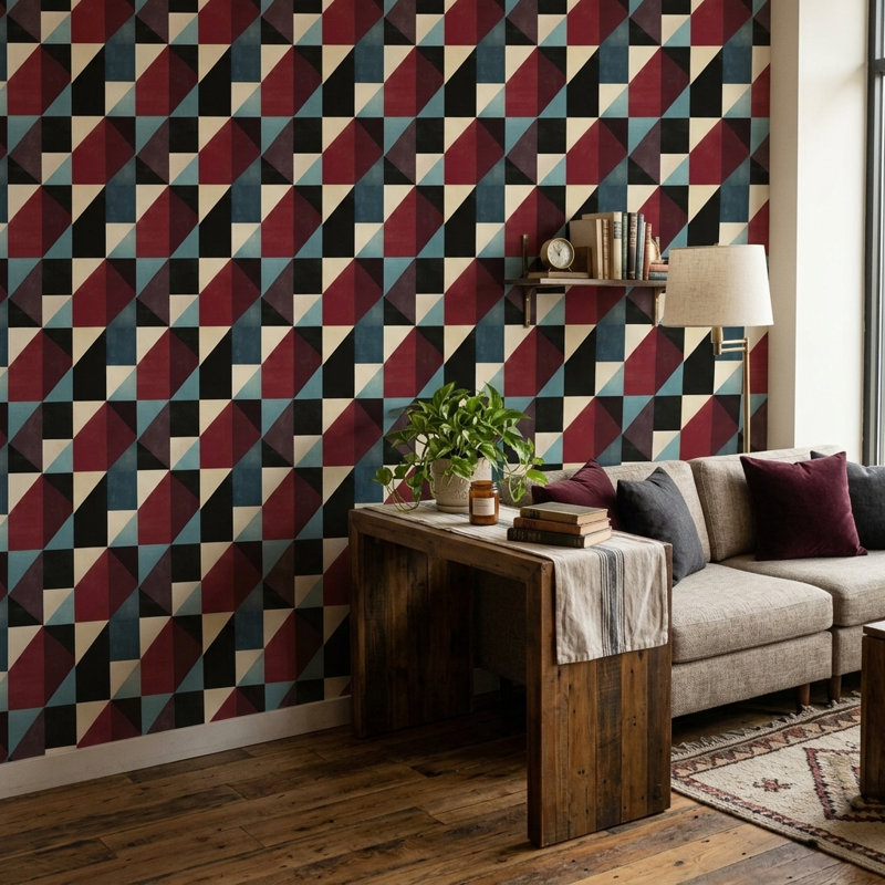 Papier peint moderne Mid Century, Peler et coller