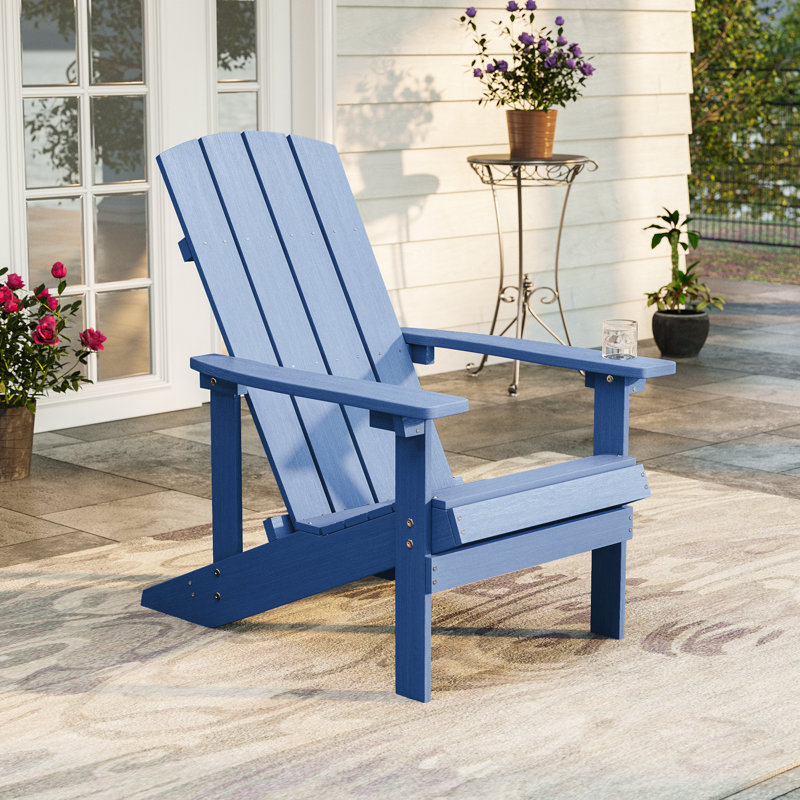 Lalla Outdoor Adirondack Chair, Navy Blue