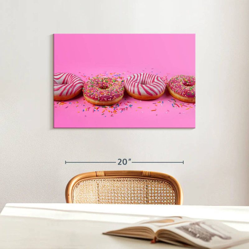 Yarlin Pastel Pink Doughnuts, 16" H x 24" W