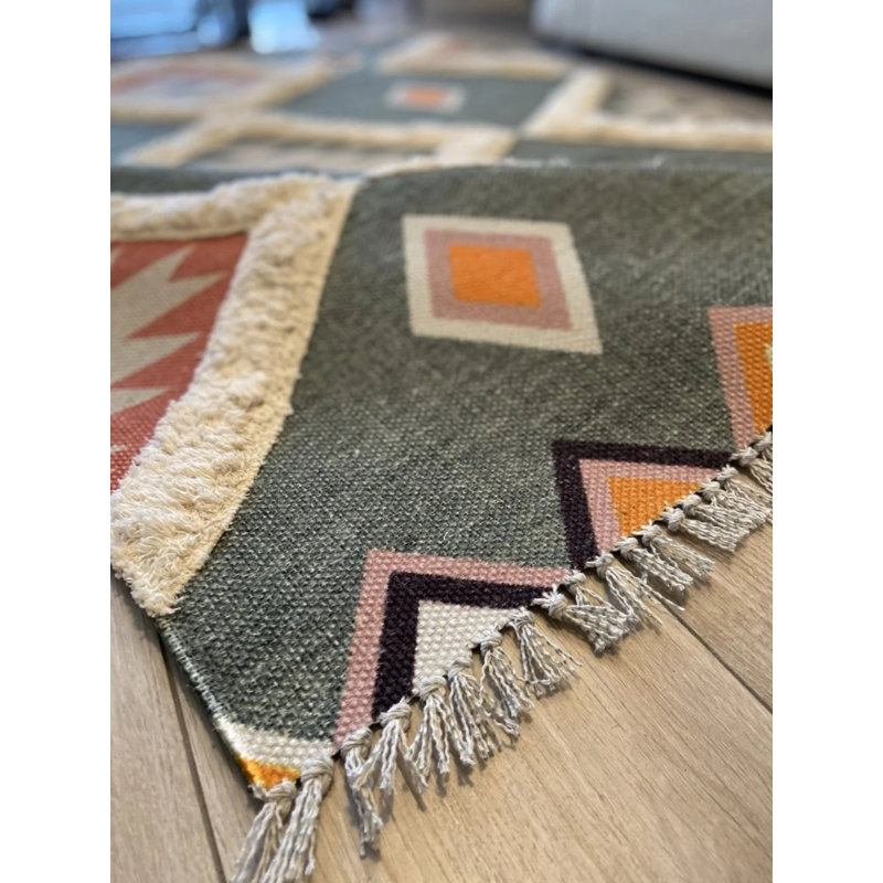 Tapis intérieur / extérieur rectangulaire en coton Rustik, Rectangle 2 pi 7 po x 9 pi 10 po
