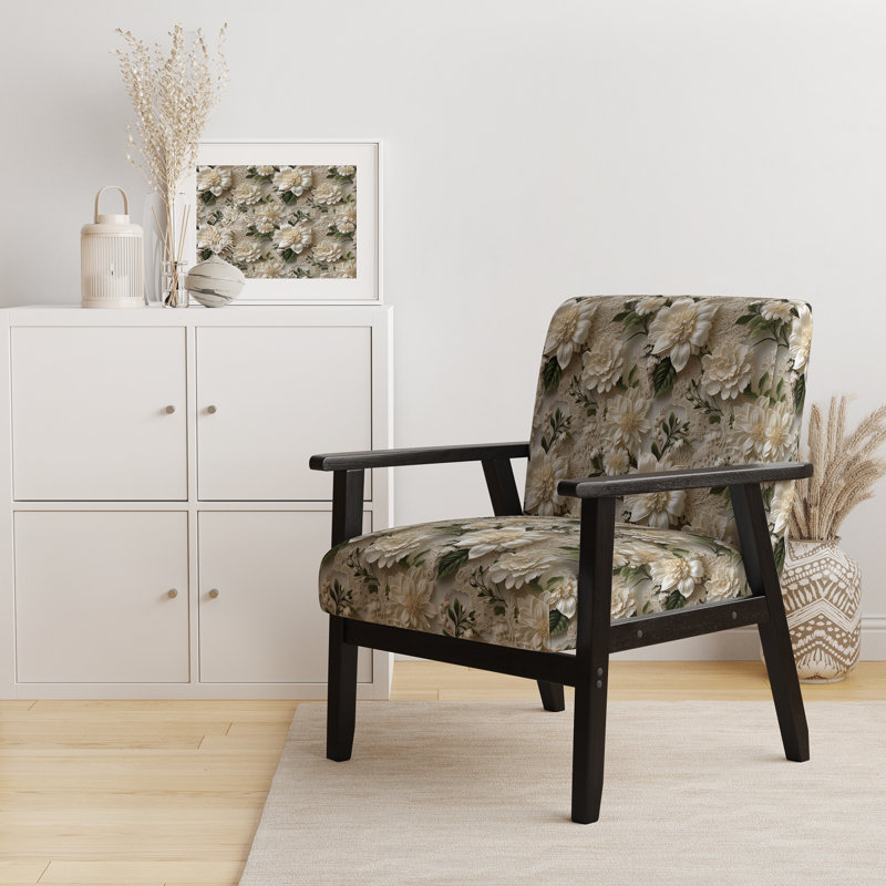 Chaise d'appoint florale Cobalt, Bonheur de dentelle de fleurs blanches rétro
