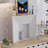 White Manufactured Wood Electric Fireplace