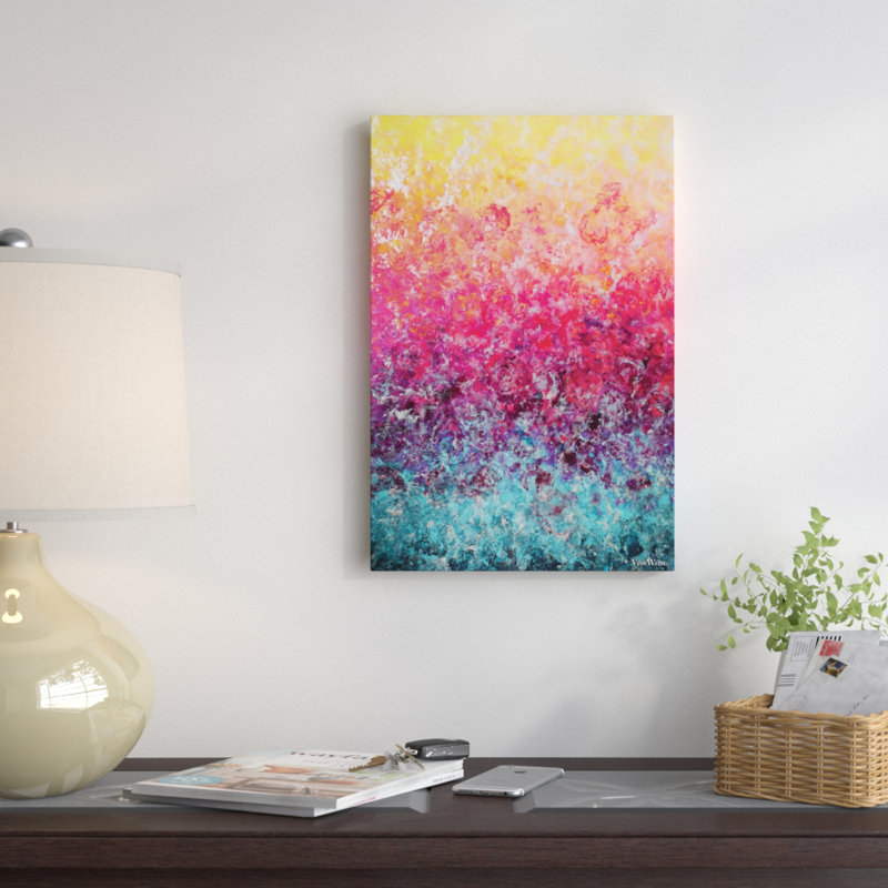Euphoria, impression sur toile tendue, H 26 po x l 18 po x P 1,5 po, Toile avec cadre noir, Pas de tapis