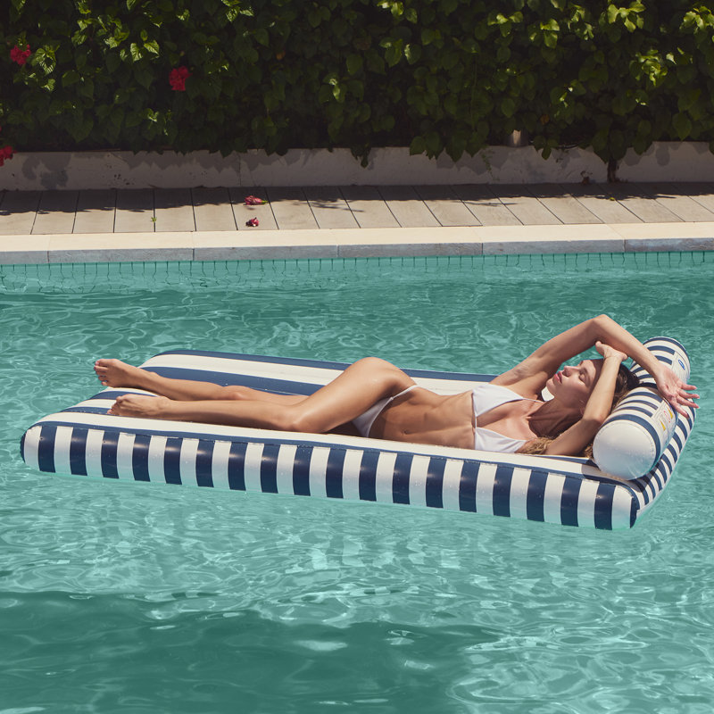 Luxe Lilo: rayures marines, Bleu