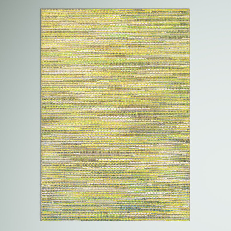 Ebern Designs Garbielle Striped Green Indoor / Outdoor Area Rug ...
