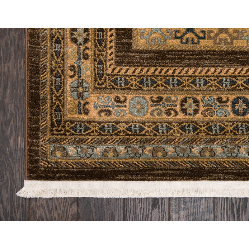 Jaeden Geometric Area Rug, Runner 2'7" x 10', Brown 