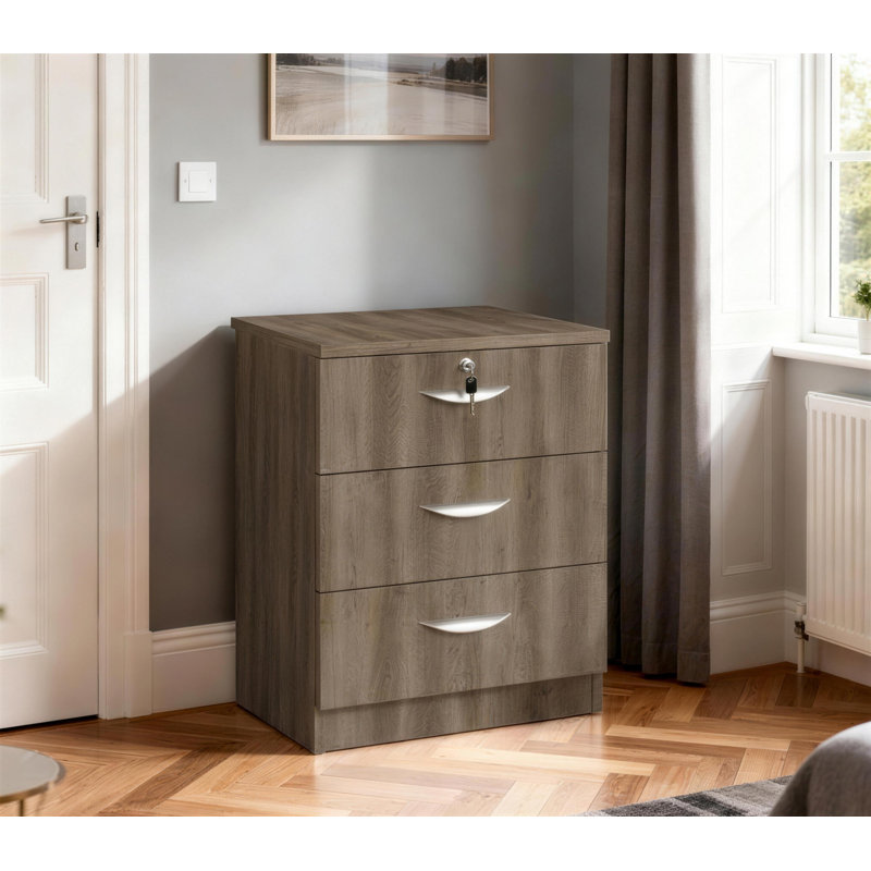 Brendella 3 -Drawer Storage Cabinet, Grey Nebraska