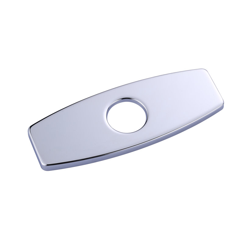 10 In X 2.6 In Faucet Deck Plate, Chrome