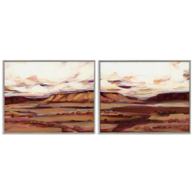 Mauve Mesa, paysage abstrait, ensemble de 2 giclées par Haley Knighten