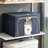 1 Piece Folding Fabric Organizer, 100L with Clear Window and Reinforced Brackets for Clothes, Bedding and Toys, Navy Blue-946978784