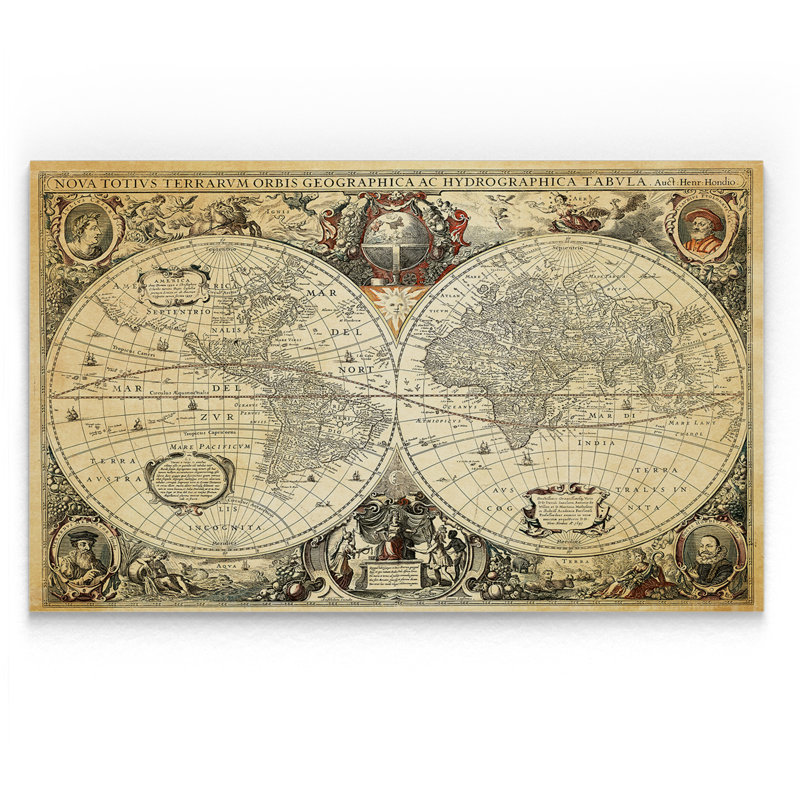 «Parchment Treasue Map», impression, H 12 po x l 18 po x P 1,5 po, Toile tendue