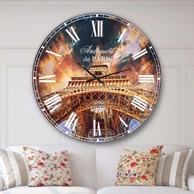 Horloge murale Paris Tour Eiffel, Surdimensionné